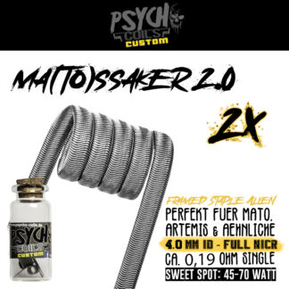 Handgefertigte Matossaker 2.0 NiCr Coil, kompatibel mit Mato RDTA und Artemis RDTA, ideal für erfahrene Selbstwickler